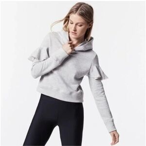 Carbon38 Ruffle Sleeve Hoodie Grey